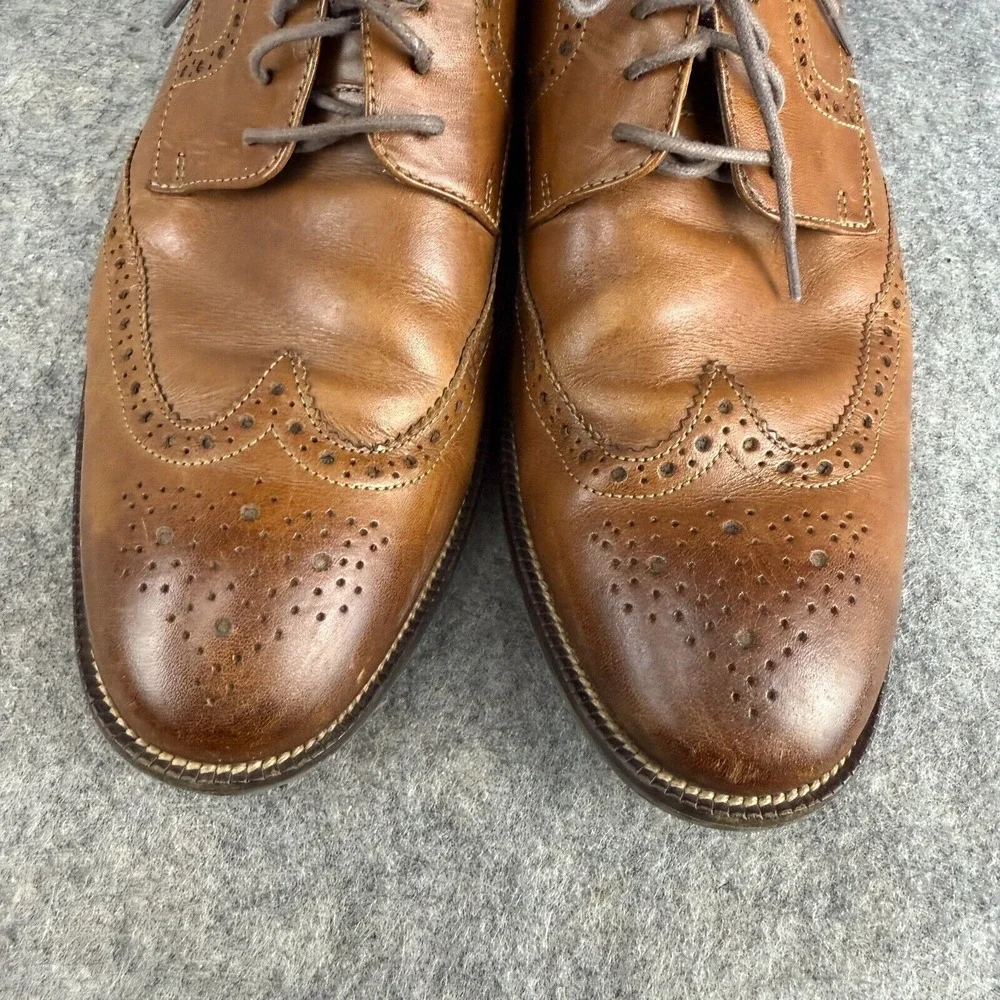 COLE‎ HAAN Size 9.5 BENTON Brown Wingtip Oxford Dress Shoes